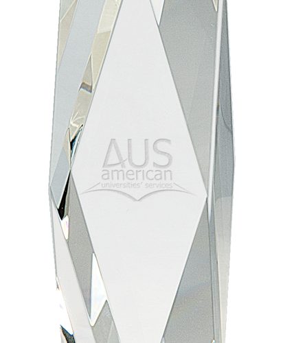 8 inch Clear Crystal Facet Tower