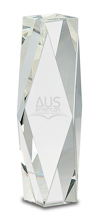 8 inch Clear Crystal Facet Tower