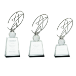 Crystal Award with Silver Metal Star