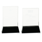 Clear Crystal Rectangle Wedge with Black Base