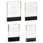 Clear Fusion Crystal Award with Black Marble