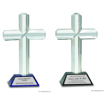 Crystal Cross Award on Pedestal Base