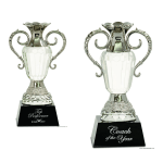 Crystal Cup with Silver Metal Handles