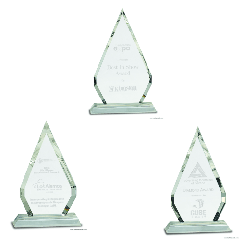 Crystal Diamond on Clear Pedestal Base