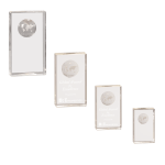Crystal Rectangle with inset Globe