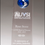 World Globe inset Crystal trophy