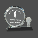 Round Facet Crystal with Golf Ball