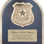 Police Hero Plaque with Chrome Badge