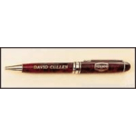 Red Marble Pen with Gold Trim