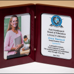 Full Color Plate Rosewood Stained Book Award