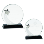 Crystal with Silver Star on Black Base