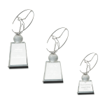 Crystal Golf Award with Silver Metal Oval Figure
