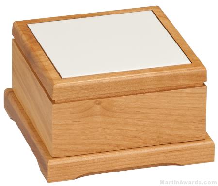 5 x 5 Red Alder Pet Urn with Routed Top