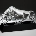 Crystal Bull on Black Base