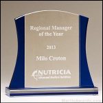 Clear Glass Awards with Blue Accents