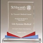 Clear Red and Blue Spectrum Glass Award