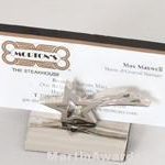 Business Card Holder – Polished Silver Star Business Card Holder