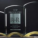 Arch Glass Awards with Gold Metal Base