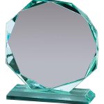 Octagon Jade Faceted Glass Award