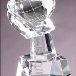 Globe in Hand Crystal Glass Award