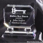 Crystal Glass Awards – 6″ x 5 1/2″ Prism Optical Crystal 1