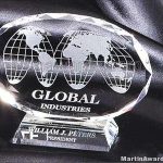 Oval Genuine Crystal Glass Award
