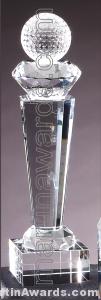 Crystal Glass Awards – 3″ x 12 1/2″ Genuine Prism Optical Crystal 1