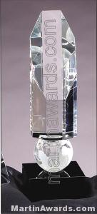 Crystal Glass Awards – 2 3/4″ x 9″ Genuine Prism Optical Crystal With Black Base 1