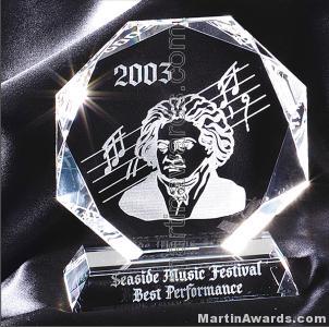 Crystal Glass Awards – 5″ x 6″ Genuine Prism Optical Crystal 1