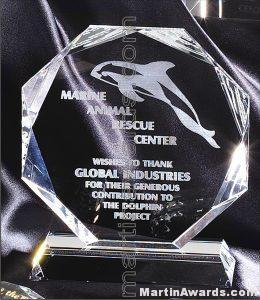 Crystal Glass Awards – 6″ x 7″ Genuine Prism Optical Crystal 1