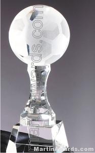3 1/2″ x 10″ Soccerball Prism Optical Crystal Glass 1