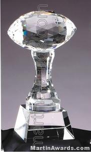 3 1/2″ x 9″ Football Prism Optical Crystal Glass 1