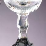Crystal Glass Awards Bowl With Black Base