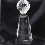 Crystal Glass Awards Globe With Base