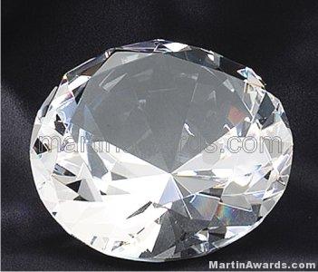 4″ Diameter Genuine Glass Awards Diamond Shape 1
