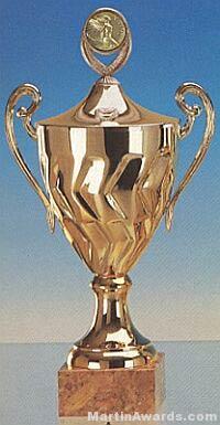 Gold Finish Trophy Cup On Marble Base 1