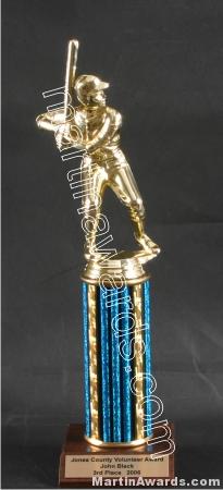 Blue Single Column Male Baseball/Softball Trophy 1