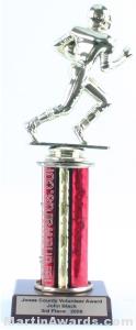 Red Single Column Football Trophy 1