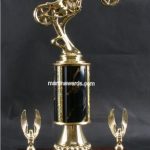 Black Single Column Chopper Motorcycle With 2 Eagles Trophy 1