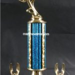 Blue Single Column Chopper Motorcycle With 2 Eagles Trophy 1