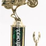 Green Single Column Road Motorcycle With 1 Eagle Trophy 1