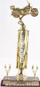 Gold Single Column Road Motorcycle With 2 Eagles Trophy 1