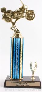 Blue Single Column Road Motorcycle With 1 Eagle Trophy 1