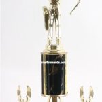 Black Single Column Male Archer With 2 Eagles Trophy 1