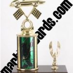 Green Single Column Pinewood Derby Car With 1 Eagle Trophy 1
