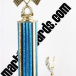 Blue Single Column Pinewood Derby Car With 1 Eagle Trophy 1