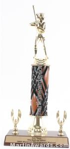 Wood Single Column Female Softball With 2 Eagles Trophy 1