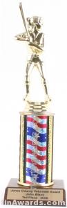Red/White/Blue Single Column Female Softball Trophy 1
