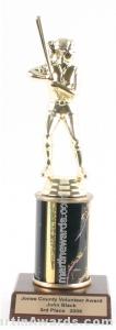 Black Single Column Female Softball Trophy 1