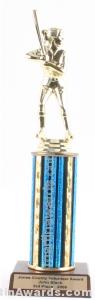Blue Single Column Female Softball Trophy 1